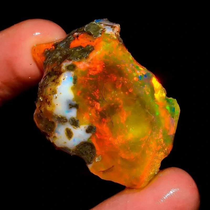 Οπάλιο Σε ακατέργαστη μορφή, πολύχρωμο, πολύ σπάνιο! 45,5Ct- 9.1 g #1.0