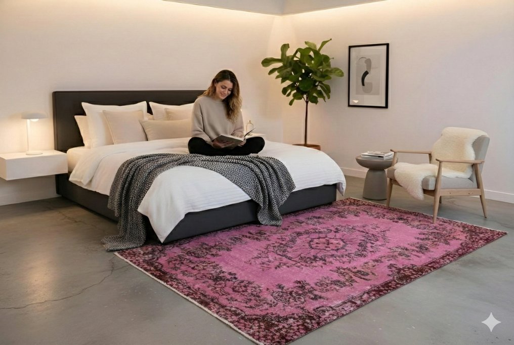 粉色复古 - 小地毯 - 210 cm - 115 cm - √ 手工制作 √ 证书 #2.1