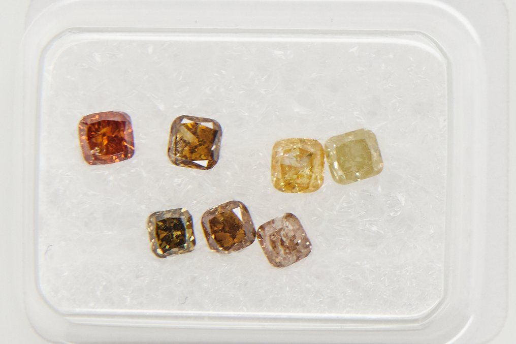 Nincs minimálár - 7 pcs Gyémánt  (Természetes)  - 0.99 ct - Párna - VS1, VS2, SI1, SI2, I1, I2, I3 - Gem Report Antwerpen (GRA) #2.1