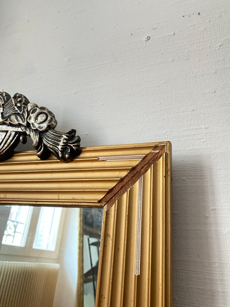 镜子  - 玻璃, 木 - Art déco 法国 - 105厘米 #1.0