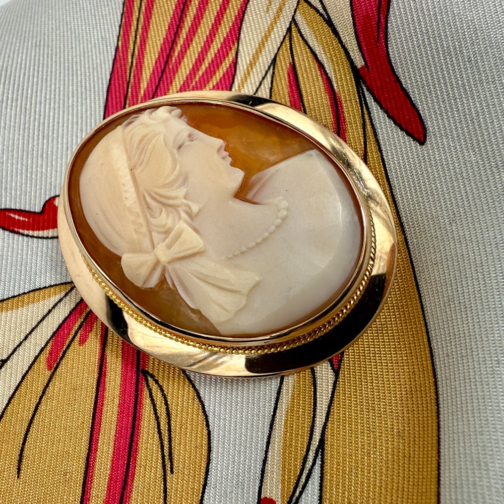 没有保留价 - Nestor Westerback - 胸针 - Cameo - 14K包金 玫瑰金 - 芬兰 - 尼尔斯·韦斯特贝克 #3.2