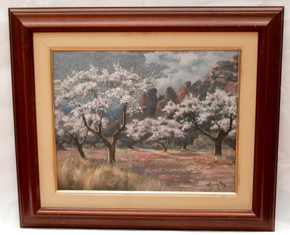 Josep Mas i Pou (1926-1995) - Almendros bajo el cielo gris #1.0