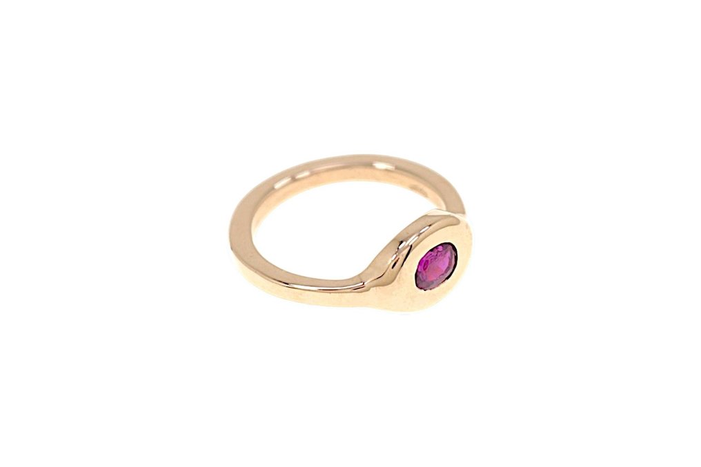 Ring - 9 kt. Rose gold -  0.65ct. tw. Ruby #4.3