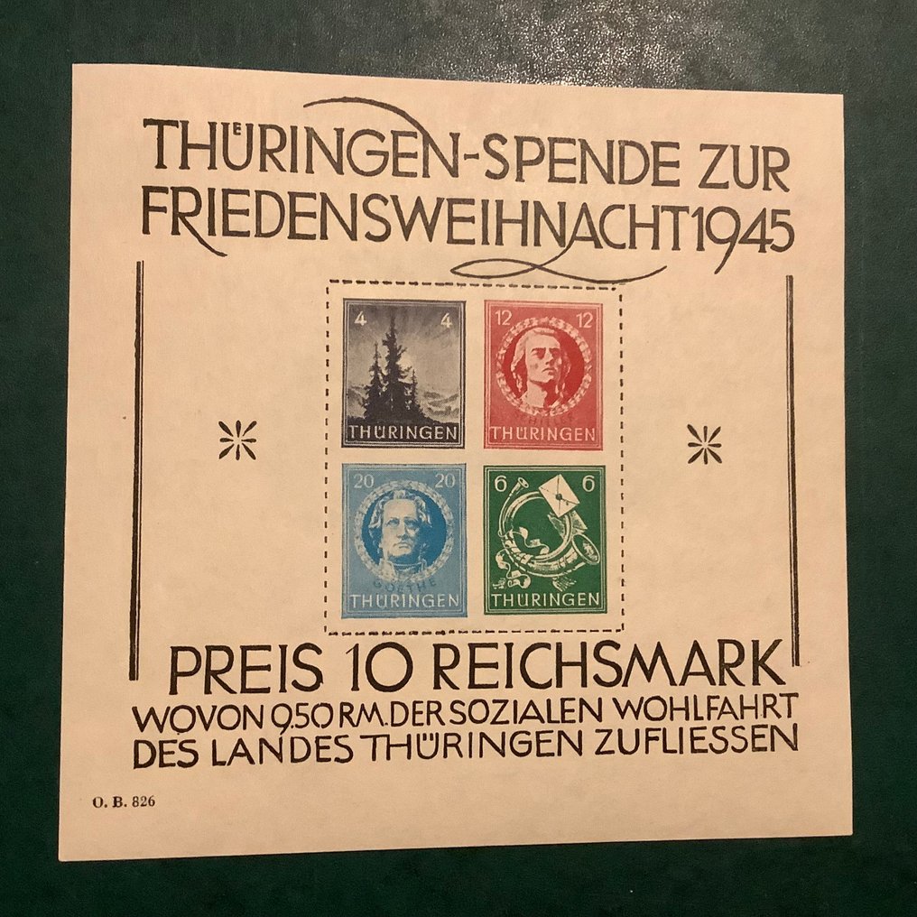 Allied Occupation - Germany (Soviet zone) 1946 - Thuringia: Large Christmas block - Michel blok 2x #1.0