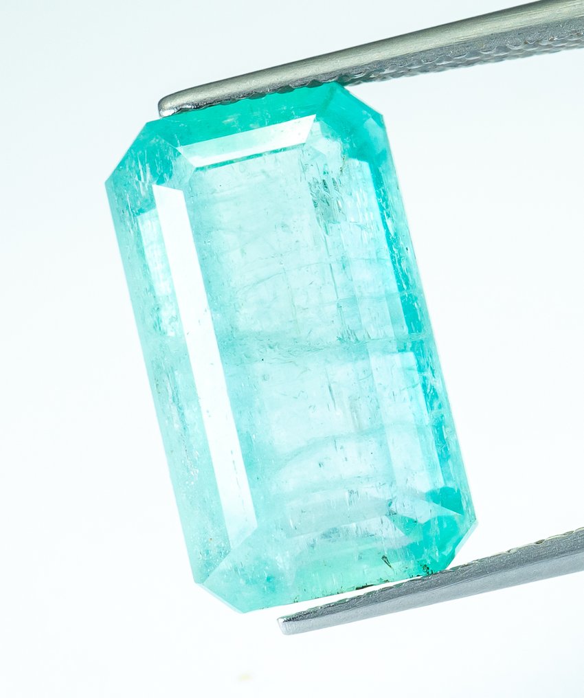 Zonder minimumprijs Smaragd  - 6.29 ct - Bellerophon Gemlab - Blauwgroen (Nigeria) #2.1