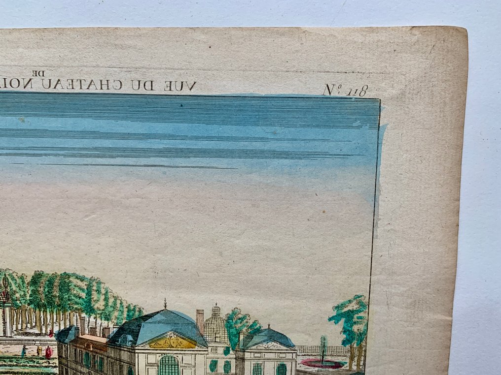 Francja - Noisy le Roi, Yvelines; Basset - Vue persepctive du Chateau de Noizi du côté de l'entrée proche Versailles. - 1761-1780 #2.1