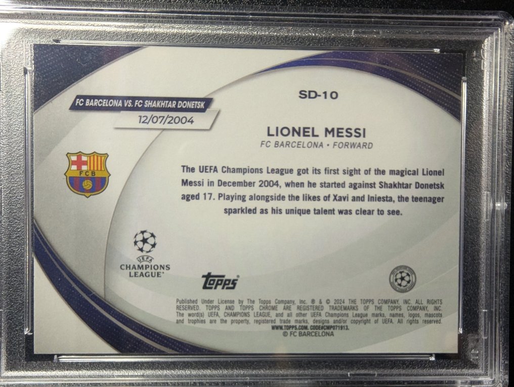 2023/24 Topps Chrome UCL Lionel Messi SD10 Parallel card - PSA 9 - 1 Graded card #3.2