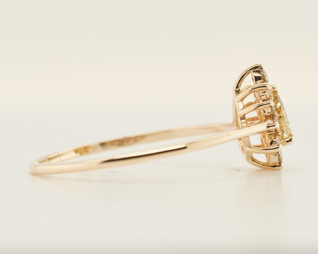 没有保留价 - 戒指 - 14K包金 黄金 -  0.33ct. tw. 钻石 (天然色彩的) #2.1