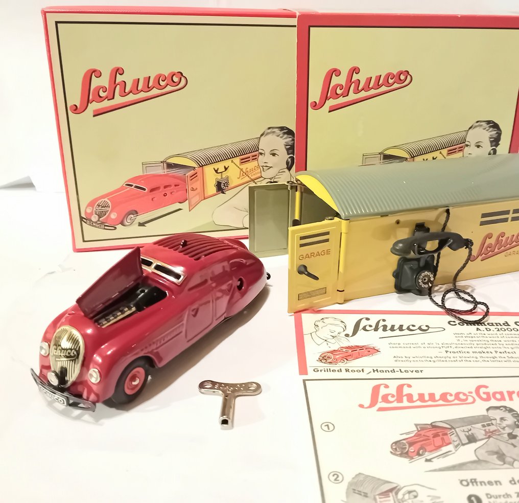 Schuco - Garage box set med Kommander 2000 - Trekk-opp blikkbil - 1990-1999 - Tyskland #1.0