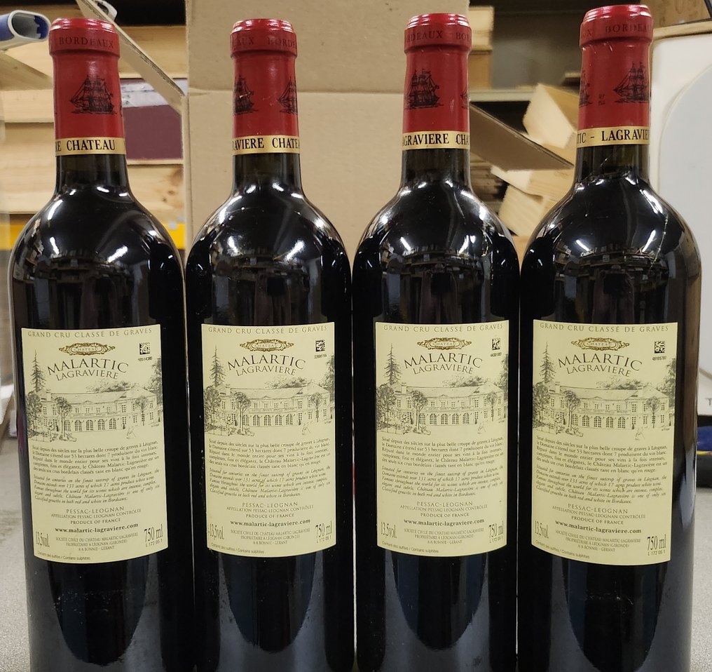 2005 Château Malartic Lagravière - Pessac-Léognan Grand Cru Classé - 4 Flasker (0,75 L) #4.3