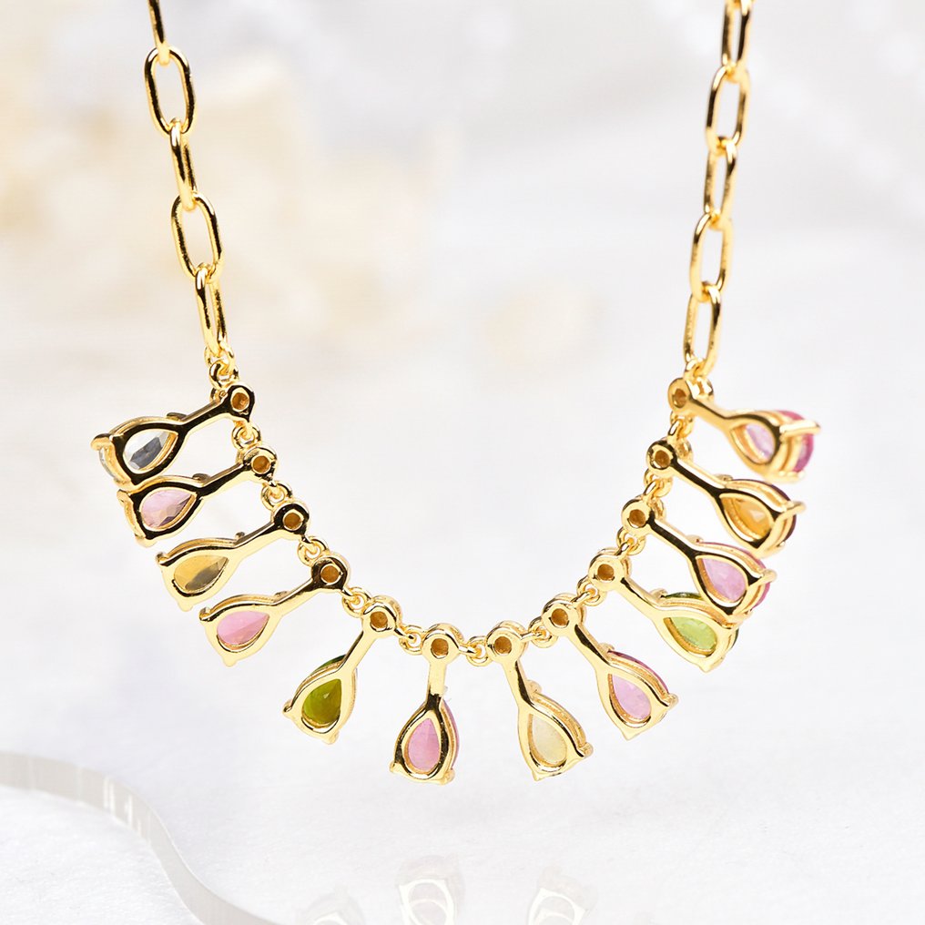 χωρίς τιμή ασφαλείας - Κολιέ Ασημί - Tourmaline - Πιστοποιημένο #4.3