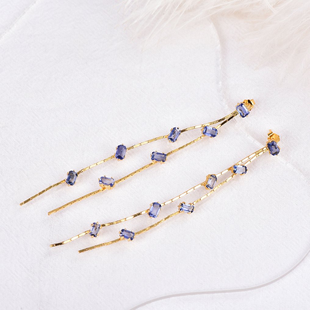 χωρίς τιμή ασφαλείας - Σκουλαρίκια Ασημί - Sapphire - Πιστοποιημένο #3.2