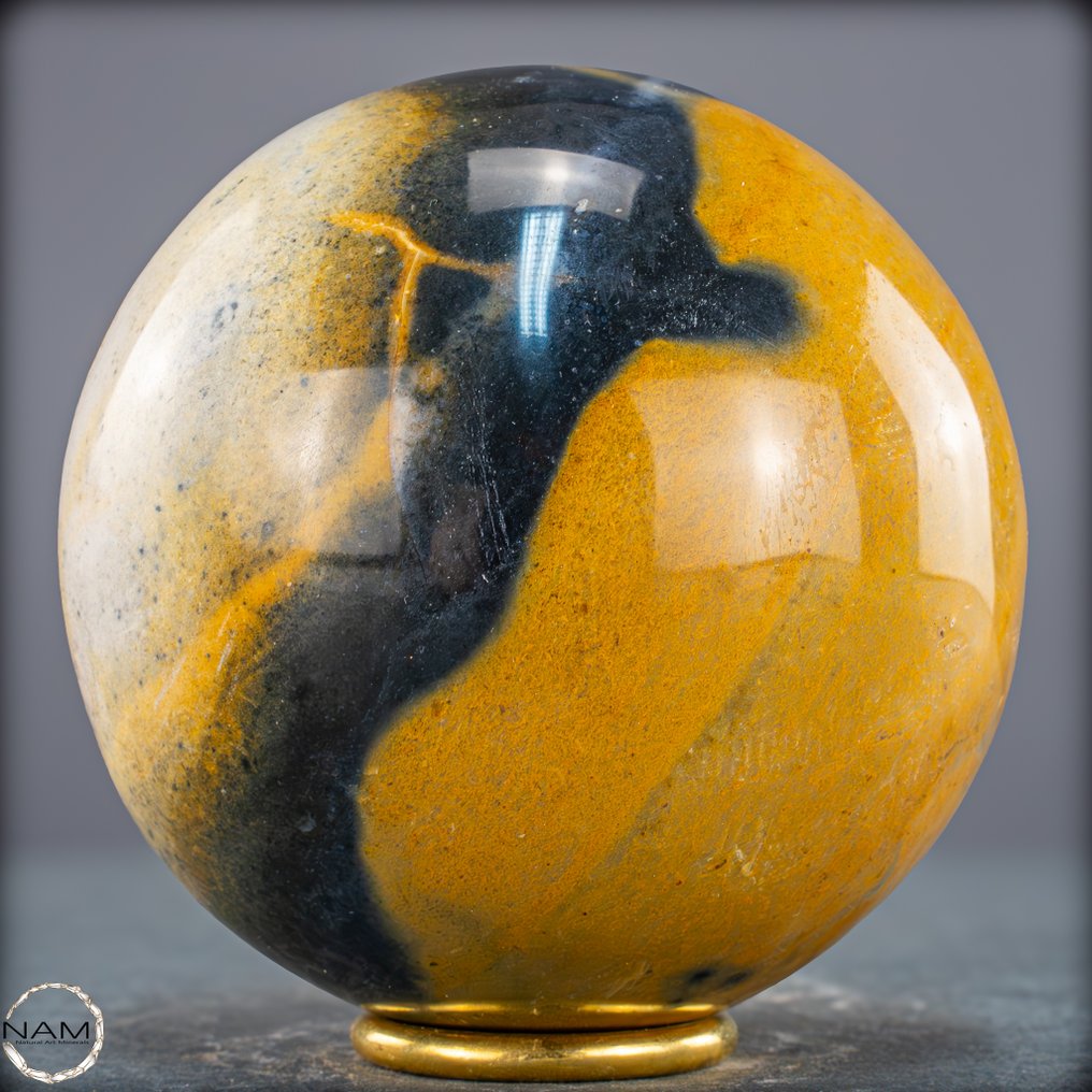Beautiful natural jasper and chalcedony Sphere- 1561.69 g #4.3