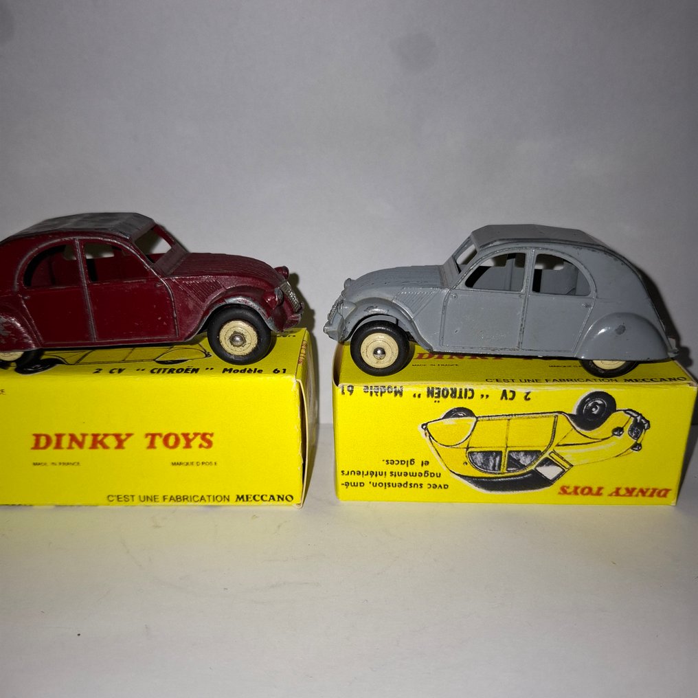 Dinky Toys 1:43 - Modellbil  (2) - 2 CV Citroën Modèle 61 - Boxed - Later Repro Boxes #1.0