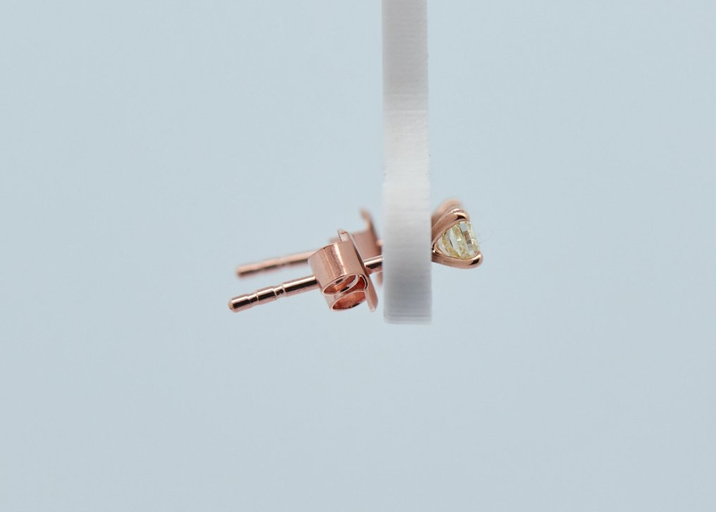 χωρίς τιμή ασφαλείας - Σκουλαρίκια - 14 καράτια Ροζ χρυσό - 0.38ct. tw. Διαμάντι (Φυσικού χρώματος) #2.1