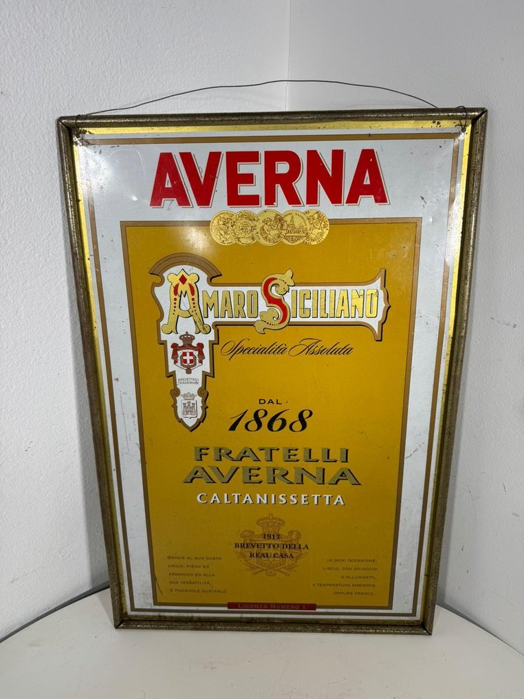 Averna - Averna Amaro Siciliano - Πινακίδα - Μέταλλο #3.2