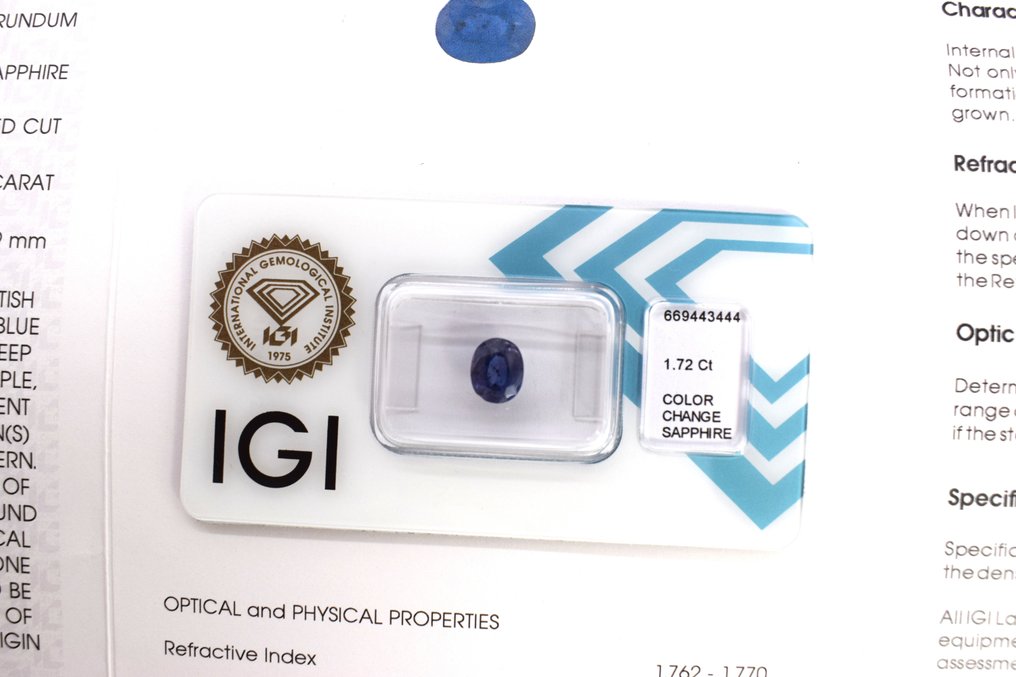 沒有保留價 - 1 pcs 藍色 藍寶石 - 1.72 ct - 國際寶石學院(International Gemological Institute (IGI)) - 克什米尔 无保留 #3.2