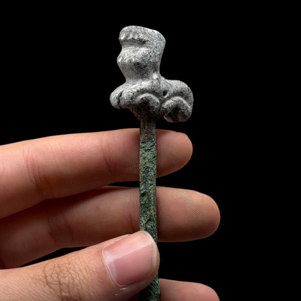 古罗马 黄铜色 发夹 - 石珠附着  (没有保留价) #3.2