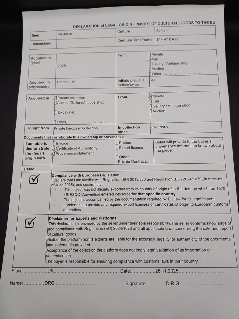 Oud-Romeins Glas ketting (Zonder Minimumprijs) #4.3