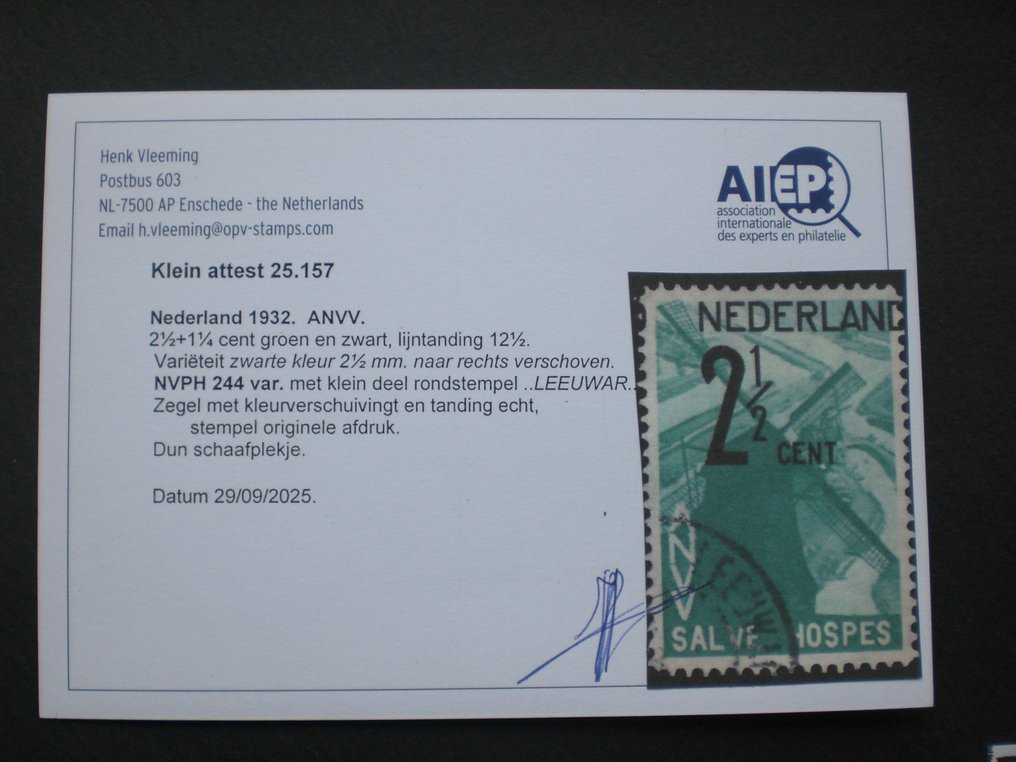 Nederland 1852/1933 - Variantene på frimerker - NVPH 1, 244 & 264 #1.0