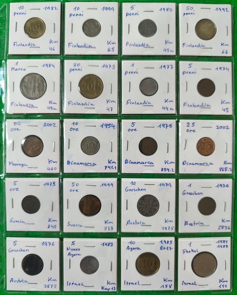 Μαζική συλλογή του κόσμου: 140 νομίσματα από 30 χώρες, plus 12 χαρτονομίσματα ποιότητας UNC.. (χωρίς τιμή ασφαλείας) #4.3