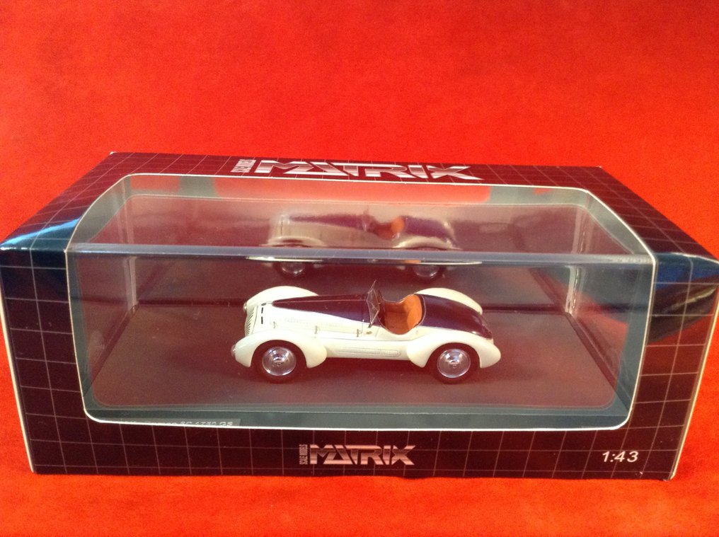 Matrix 1:43 - Σπορ αυτοκίνητο μοντελισμού - ref. #MX50102-041 Alfa Romeo 6C 1750 Spider Corsa Zagato rebodie by Aprile 1931 - white and blue - Ένα θαυμάσιο ποιοτικό μοντέλο - αψεγάδιαστο και σε κουτί #1.0