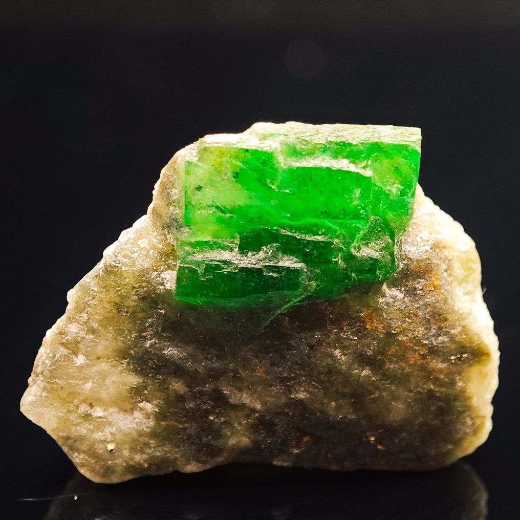 46,2 ct TOP Giftgrünes Smaragd Kluster mit terminierten Kristallen- 9.24 g #1.0