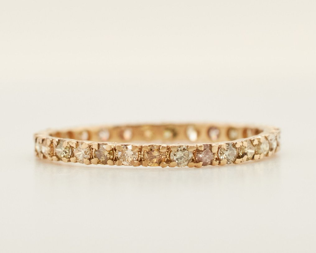 沒有保留價 - 戒指 - 14 克拉 黃金 - 0.50ct. tw. 鉆石 (天然彩色) #1.0