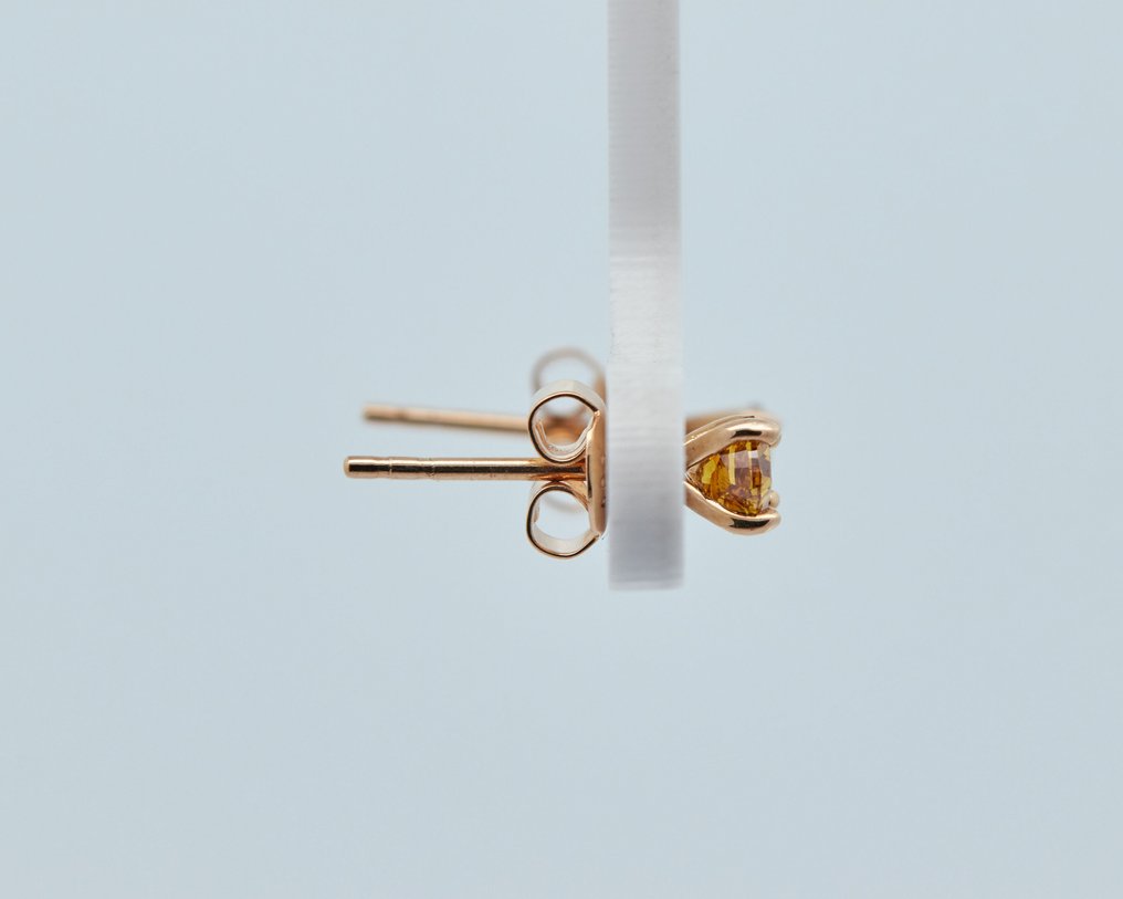 Nincs minimálár - Drop fülbevaló - 14 kt. Sárga arany - 0.65ct. tw. Gyémánt (Természetes színű) #2.1