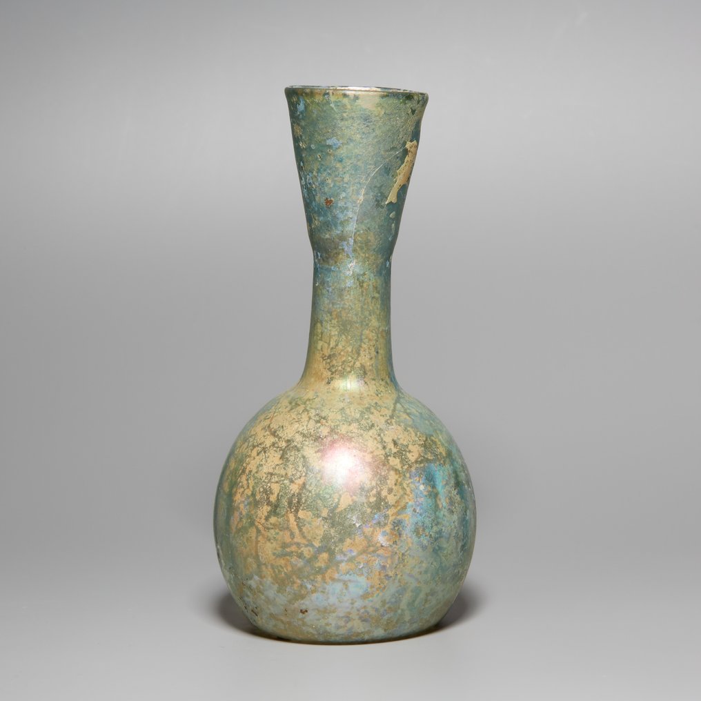 Αρχαία Ρωμαϊκή Γυαλί Δοχείο. 1ος-2ος αιώνας μ.Χ. Ύψος 12 εκ. #2.1