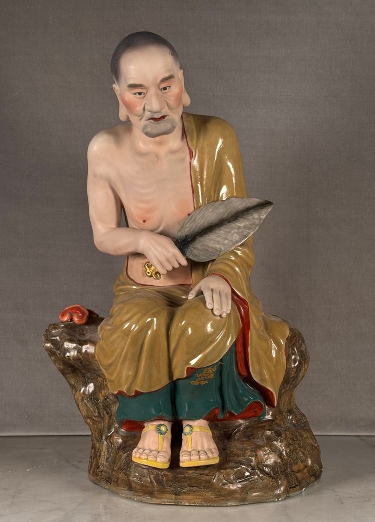 小雕像 - Biscuit luohan (Arhat or sage) - 瓷器 - 中國 #1.0