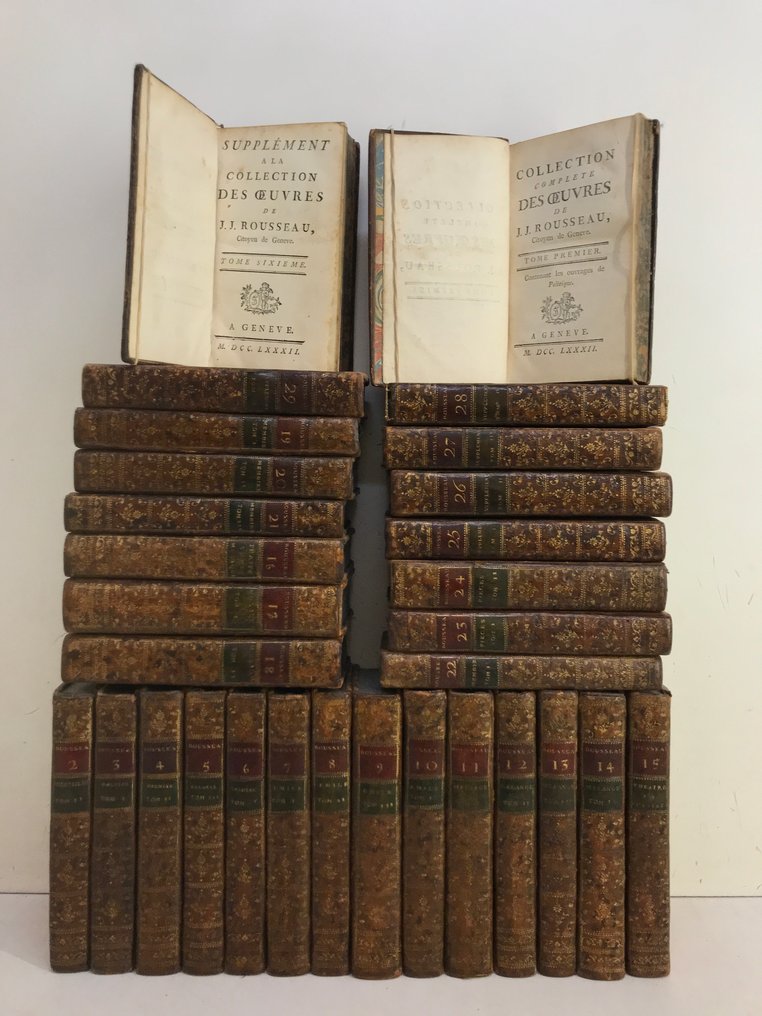 Jean-Jacques Rousseau - Collection complète des oeuvres & Supplément. 30 volumes. [Première édition collective] - 1782 #1.0