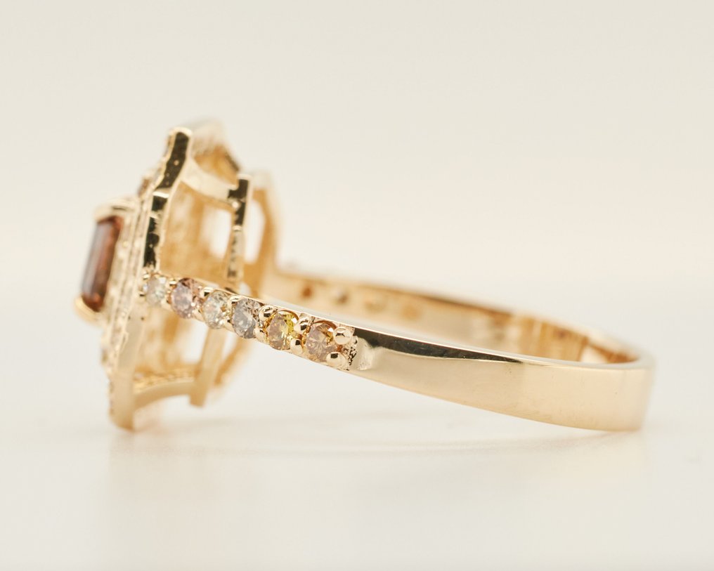 没有保留价 - 戒指 - 14K包金 黄金 -  1.05ct. tw. 钻石 (天然色彩的) #4.3