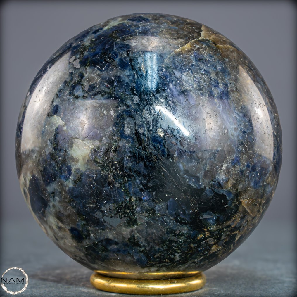 Φυσική σφαίρα Cordierit/νερού σαπφείρι από τη Μαδαγασκάρη. Σπάνια ομορφιά με μαγικό παιχνίδι χρωμάτων.- 1269.85 g #2.1