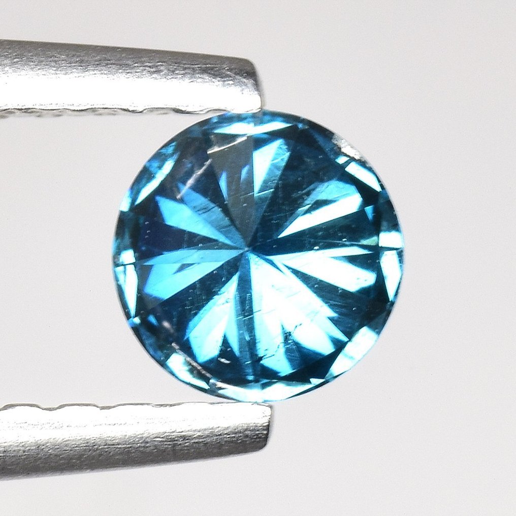 1 pcs 鑽石  (經顏色處理)  - 0.34 ct - 圓形 - Fancy deep 藍色 - SI2 - Gem Report Antwerp (GRA) #2.1