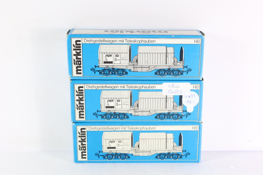 Märklin H0 - 4693 - Model train freight carriage (7) - Seven units of four-axle telescopic vehicles. - DB #2.1