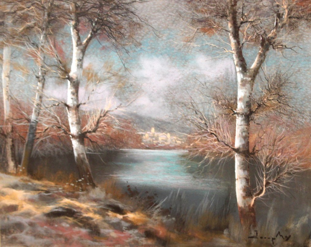 Josep Mas i Pou (1926-1995) - Invierno junto al lago #1.0