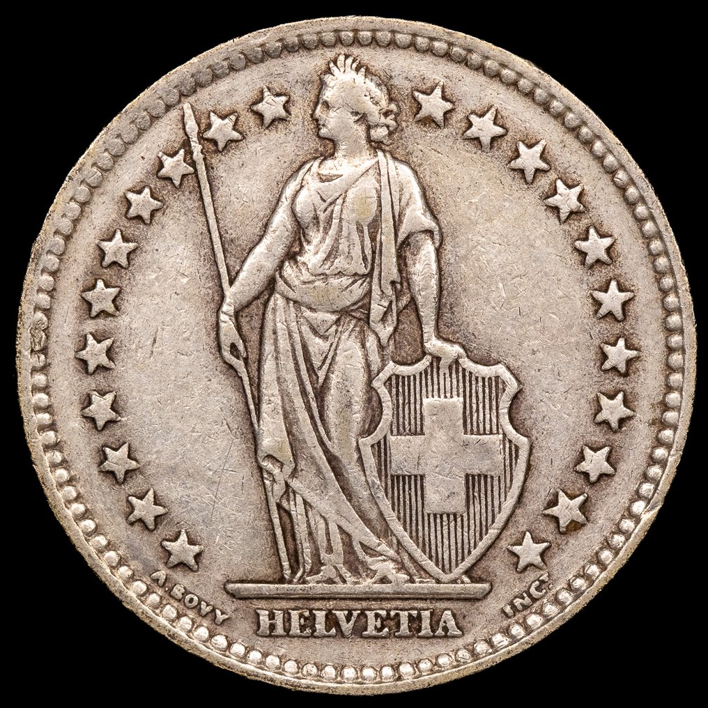 Ελβετία. 2 Francos 1943-1965 / 4 monedas (χωρίς τιμή ασφαλείας) #4.3