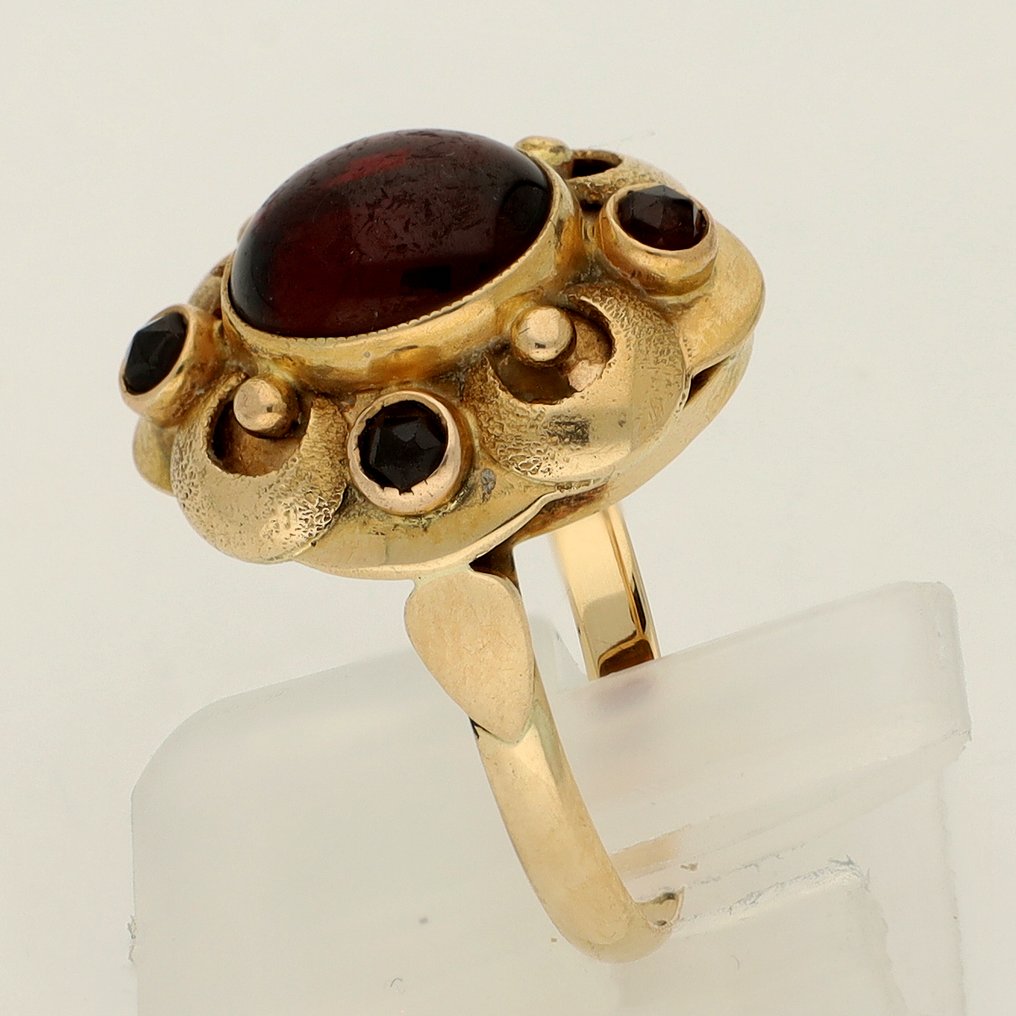 Δαχτυλίδι - 14 καράτια Κίτρινο χρυσό Γρανάτης #2.1