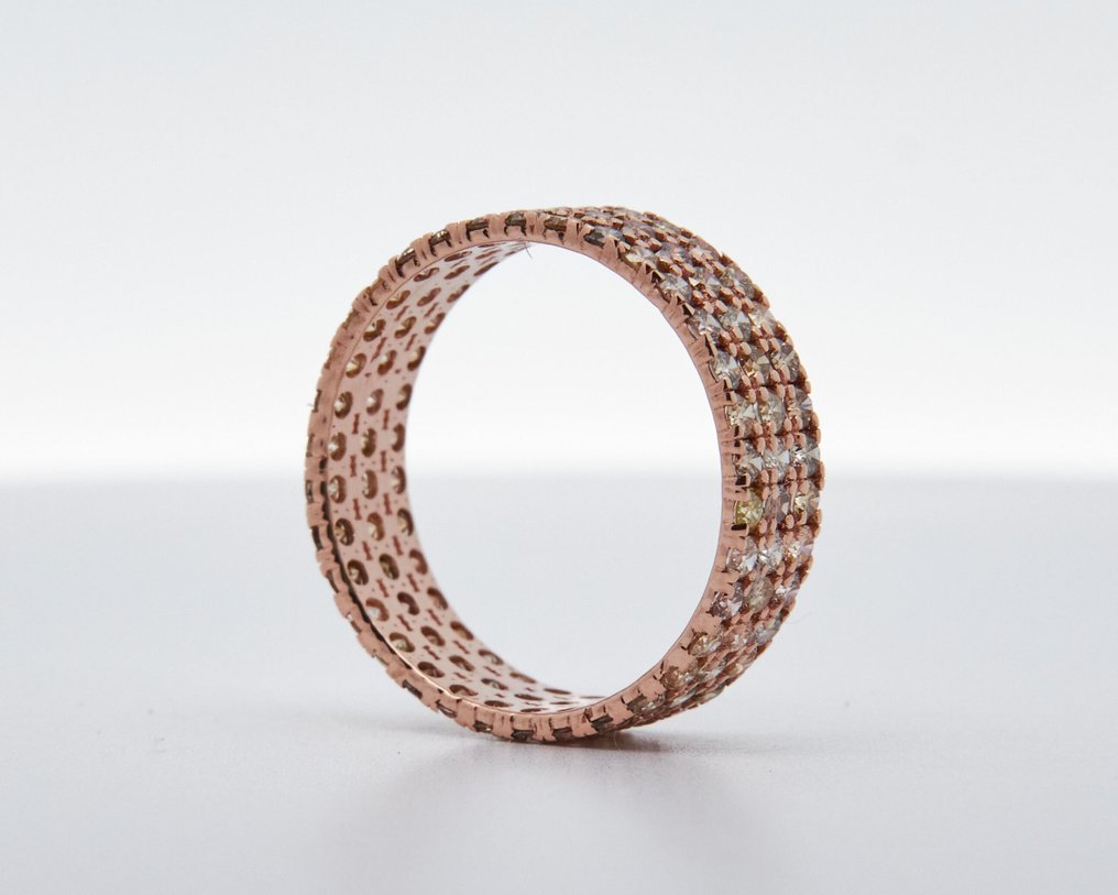 Zonder minimumprijs - Ring - 14 karaat Roségoud - 2.00ct. tw. Diamant (Natuurlijk gekleurd) #2.1
