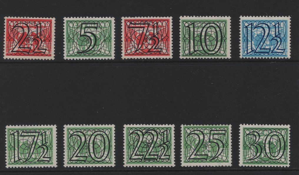 Netherlands 1940 - Complete Set Guilloche (Barrier Seals) #1.0