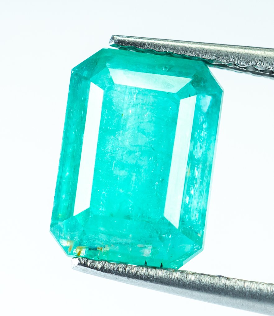 No reserve price Emerald  - 3.63 ct - Bellerophon Gemlab - Bluish Green (Nigeria) #1.0