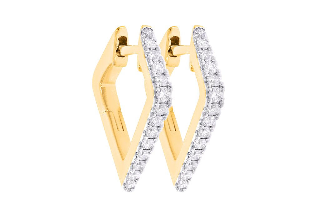 耳環 - 18 克拉 黃金, 镀铑 -  0.20ct. tw. - 鉆石 - Maison d'Anvers #1.0