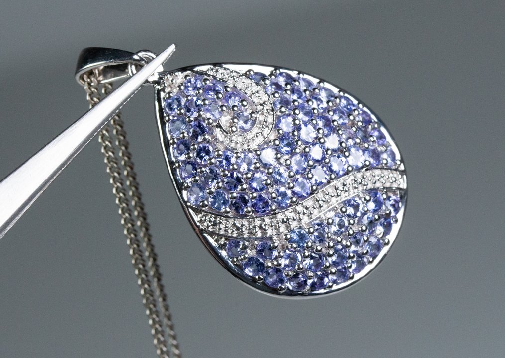 Zonder Minimumprijs - Harry Ivens - Ketting met hanger - 925 zilver - 2,00 ct Tansaniet #4.3