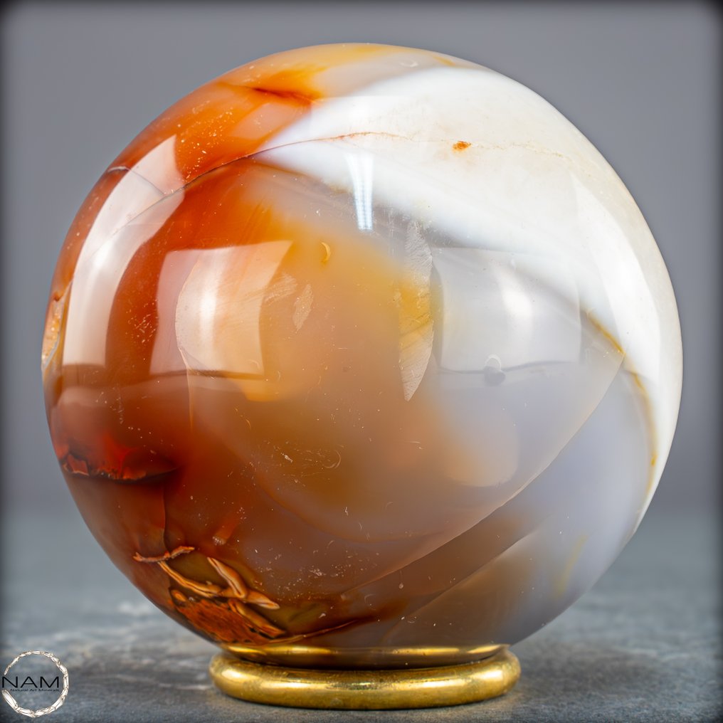 Zapierająca dech w piersiach kula z karneolu – Fajerwerk energii i koloru.- 874.88 g #1.0