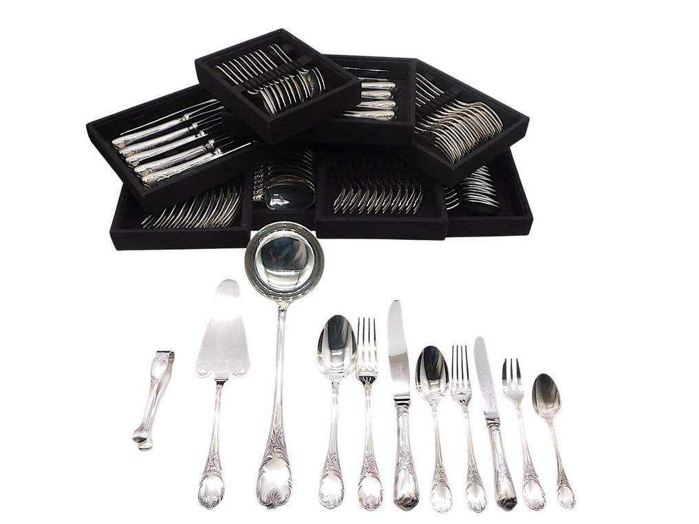 Christofle - Cutlery set for 12 (99) - Marly - Silverplated #1.0