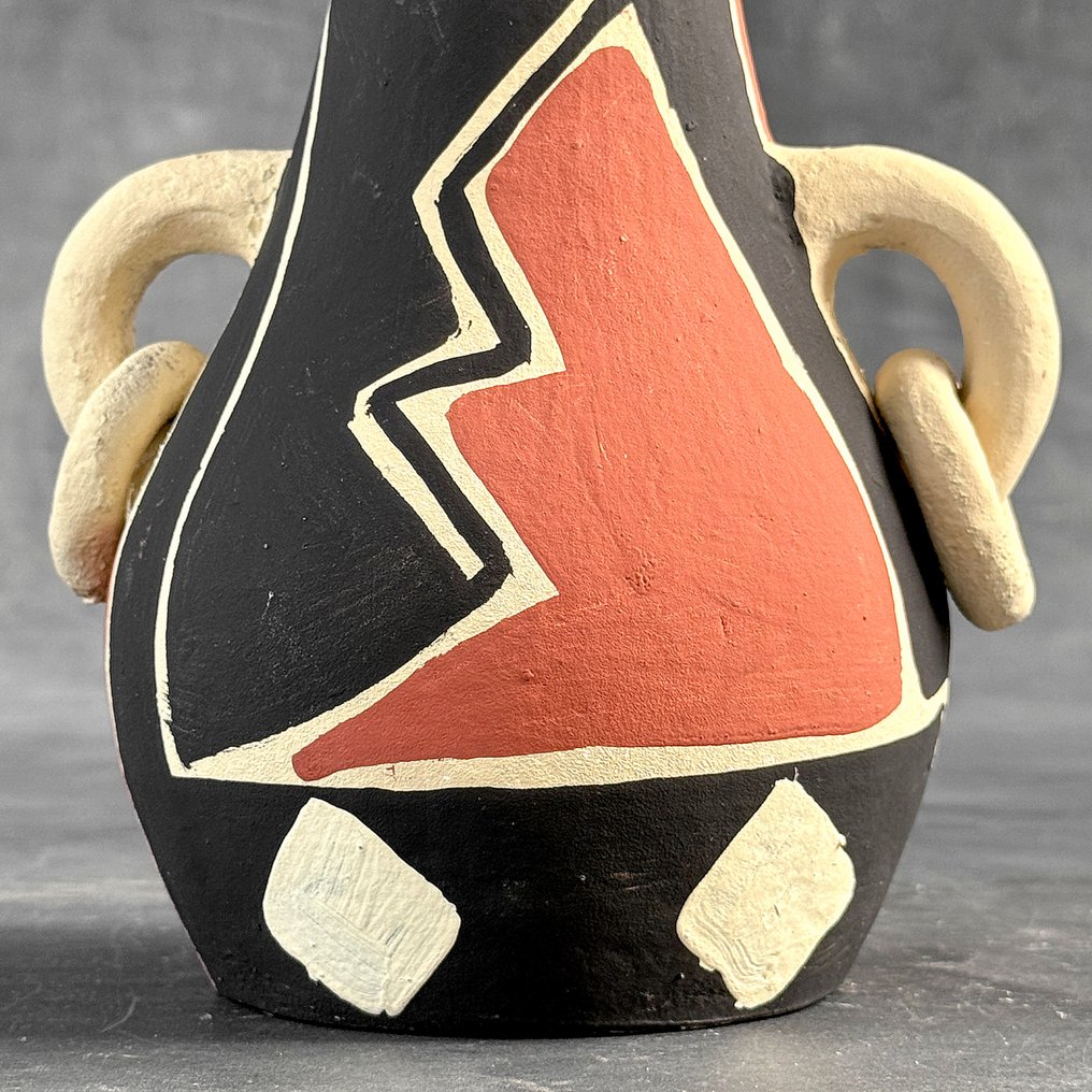 装饰饰品 (2) - NO RESERVE PRICE -Wonderful Pair of Colorful Terracotta Pot - 印度尼西亚 #4.3