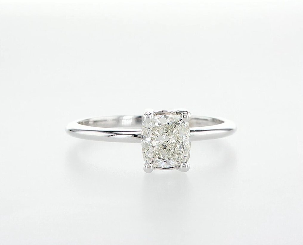 沒有保留價 - 戒指 - 14 克拉 白金 - 1.01ct. tw. 鉆石 (天然) - 鉆石 #1.0