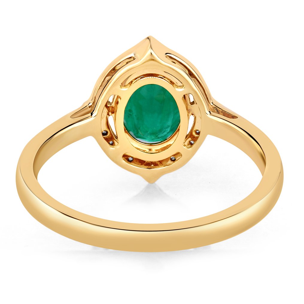 Gyűrű - 14 kt. Sárga arany - 1.49ct. tw. Smaragd - Gyémánt #3.2