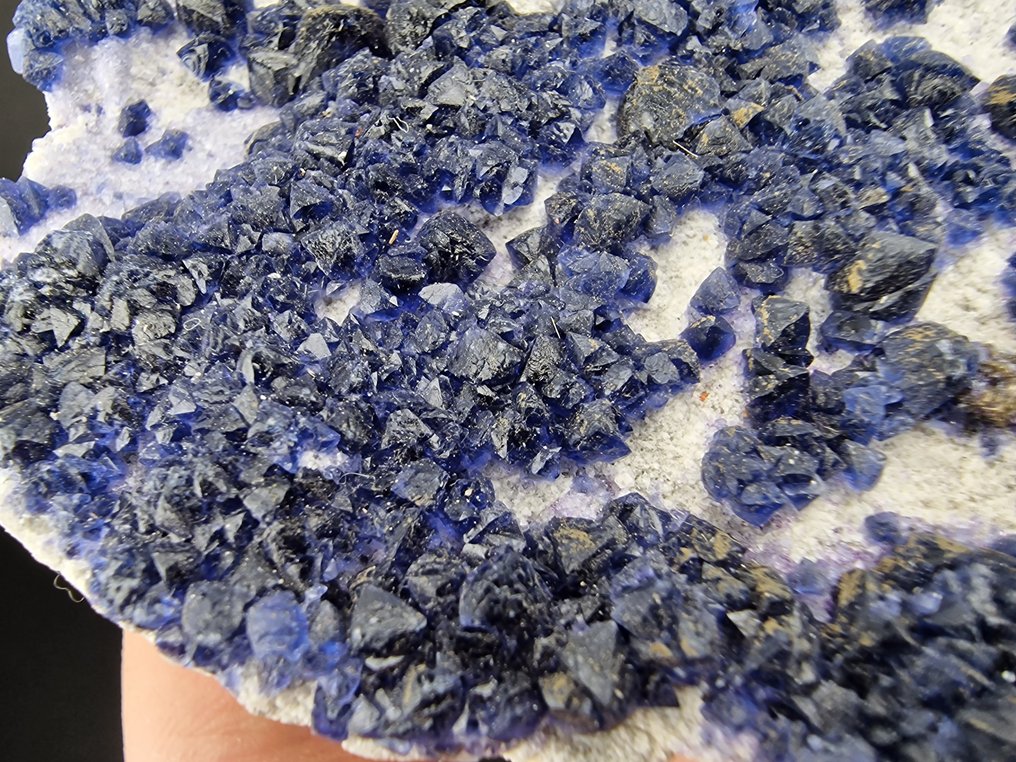 Φθορίτης Το χρώμα κορυφής μύρτιλου. - Ύψος: 115 mm - Πλάτος: 80 mm- 241 g - (1) #3.2